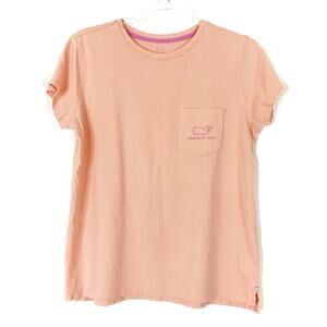 Vineyard Vines | Short Sleeve Relaxed Tee Peach Orange Whale 100% Cotton Small